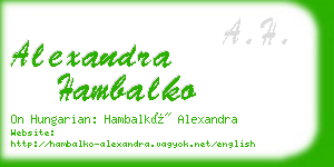 alexandra hambalko business card